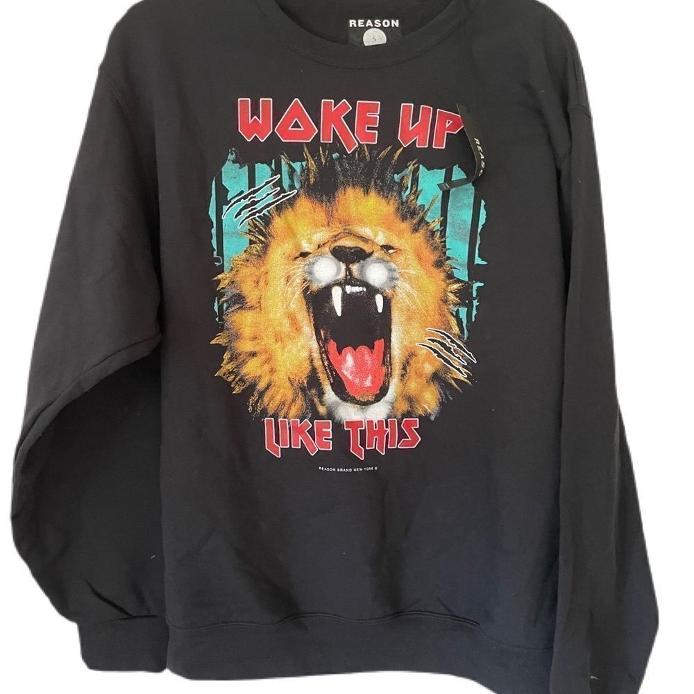 NWT REASON NY Mens Black Sweatshirt